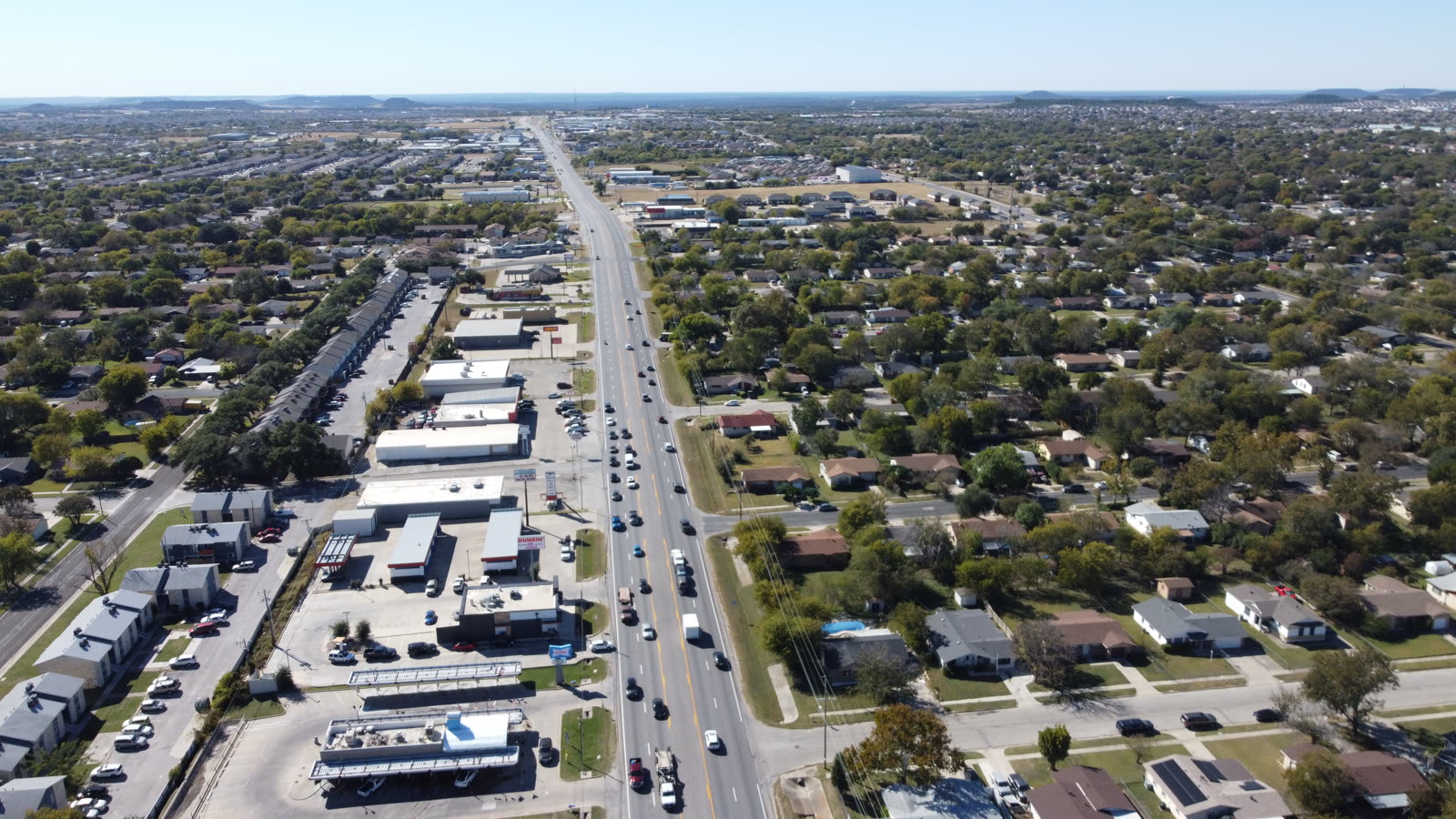 Drone aerial view of a commercial roof captured during a Ceezaer inspection flight